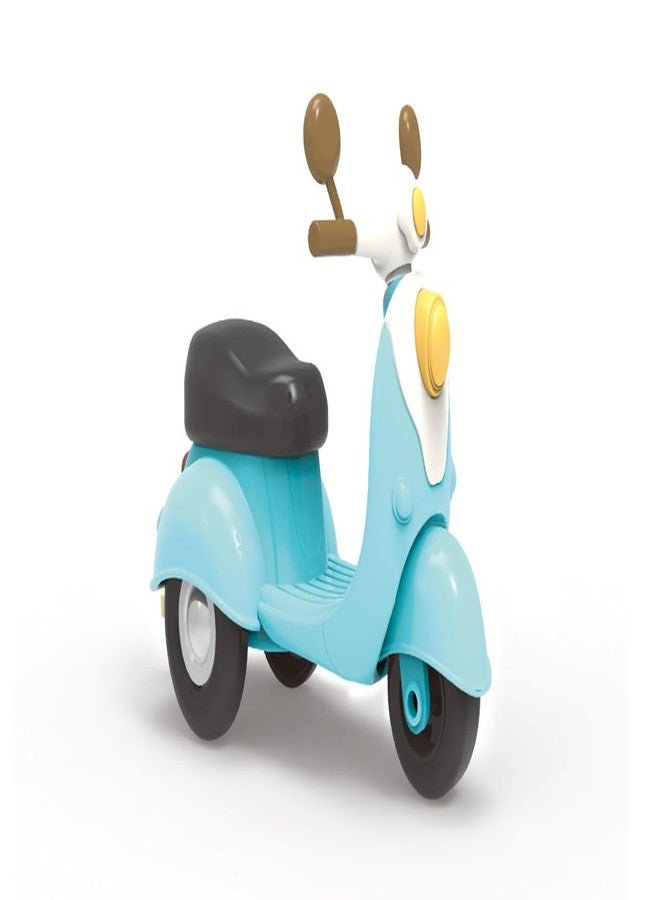 OLEOCA Family Scooter Toy - Mini Scooter with Rolling Wheels, Compatible with Dollhouse Figures, Pretend Play Toy Vehicle for Mini World Play, Gift for Kids Ages 3+ - Image 1